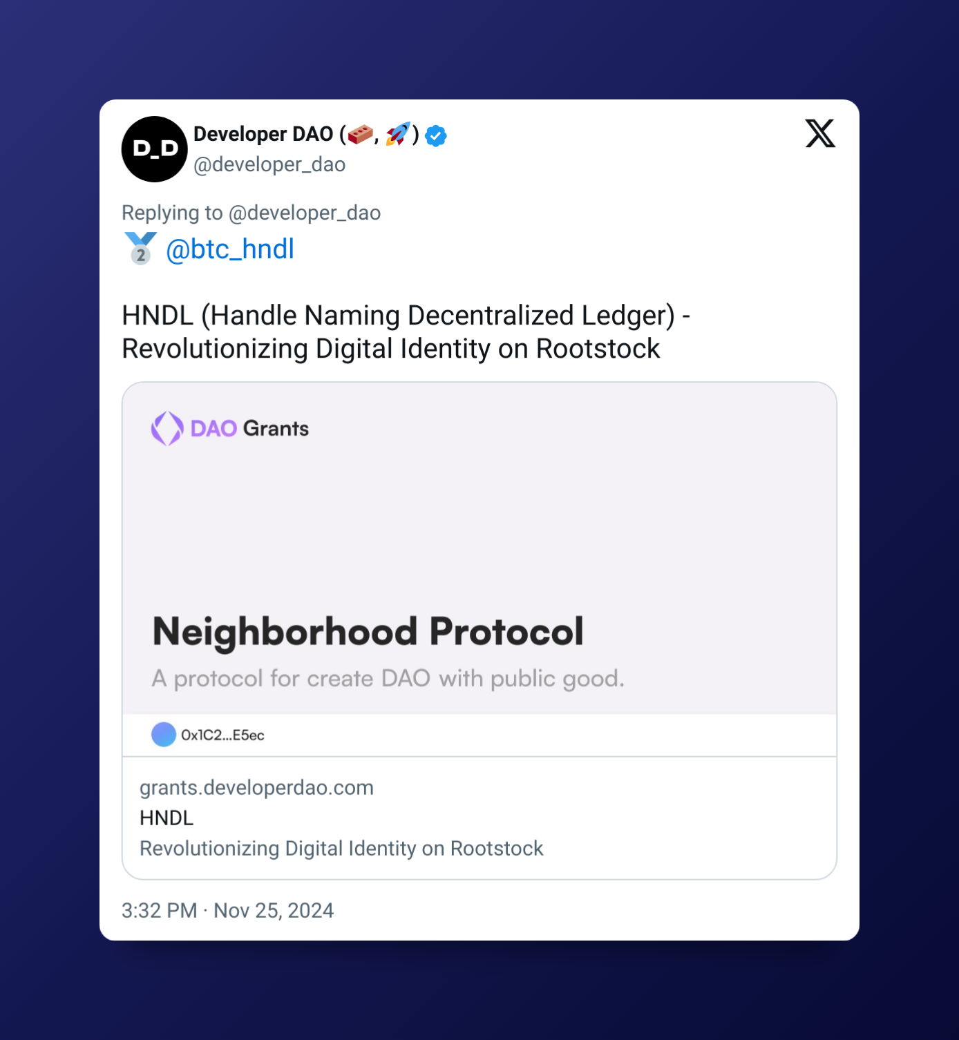 Developer DAO Grant Program